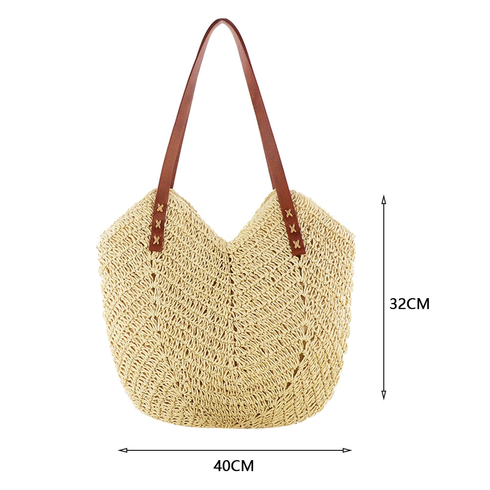 Straw Tote Shoulder Bag