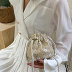 Daisy Straw Bucket Bag