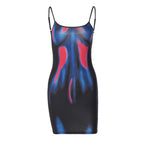 Thermal Print Mini Dress