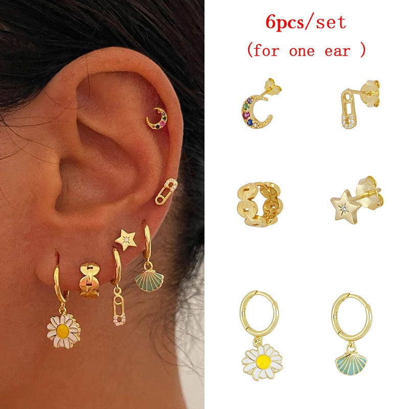 Gold Earrings Set