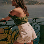 Daisy Embroidery Shorts