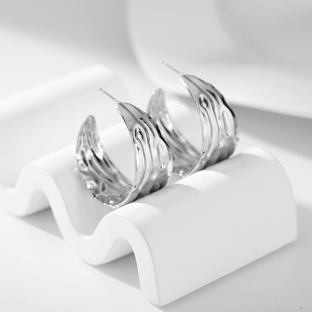 Punk Metallic Hoop Earring