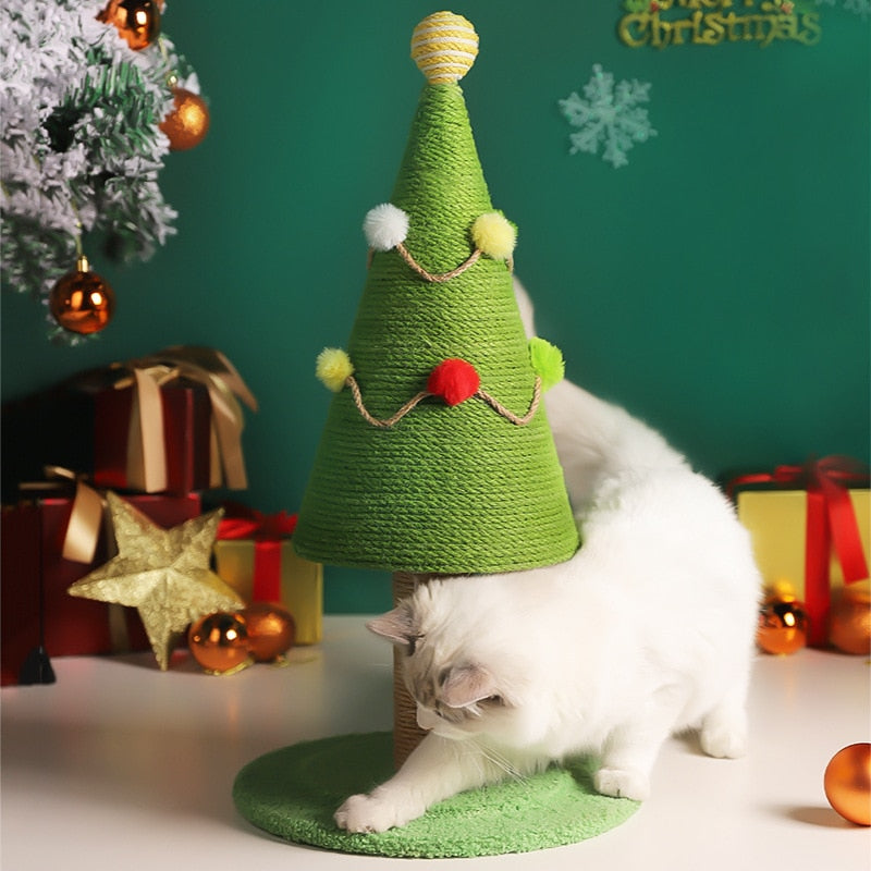 Christmas Tree Cat Climbing