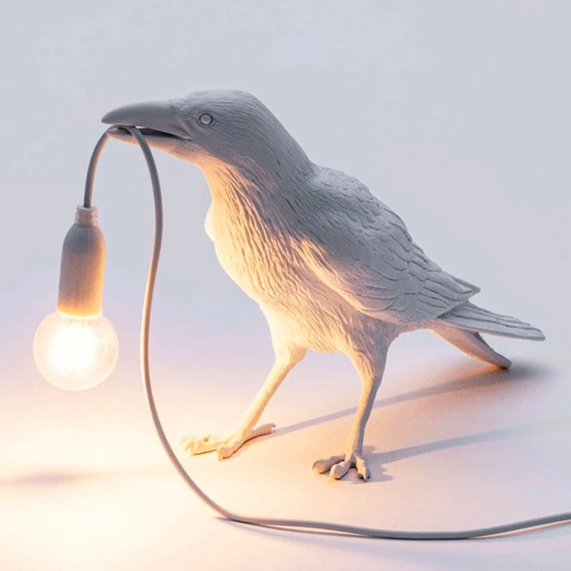 Resin Crow Lamp