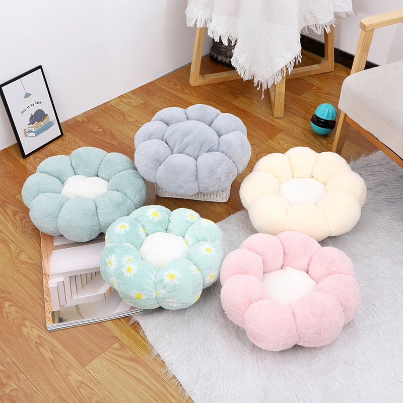 Rabbit Fur Flower Pet Bed