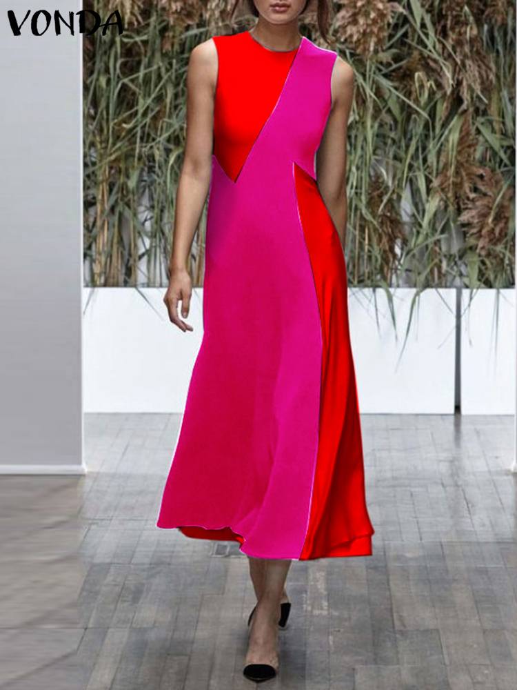 A-Line Sleeveless Robe Long Dress