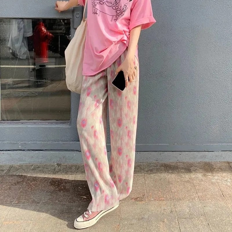 Pink Wide Leg Trousers Pants