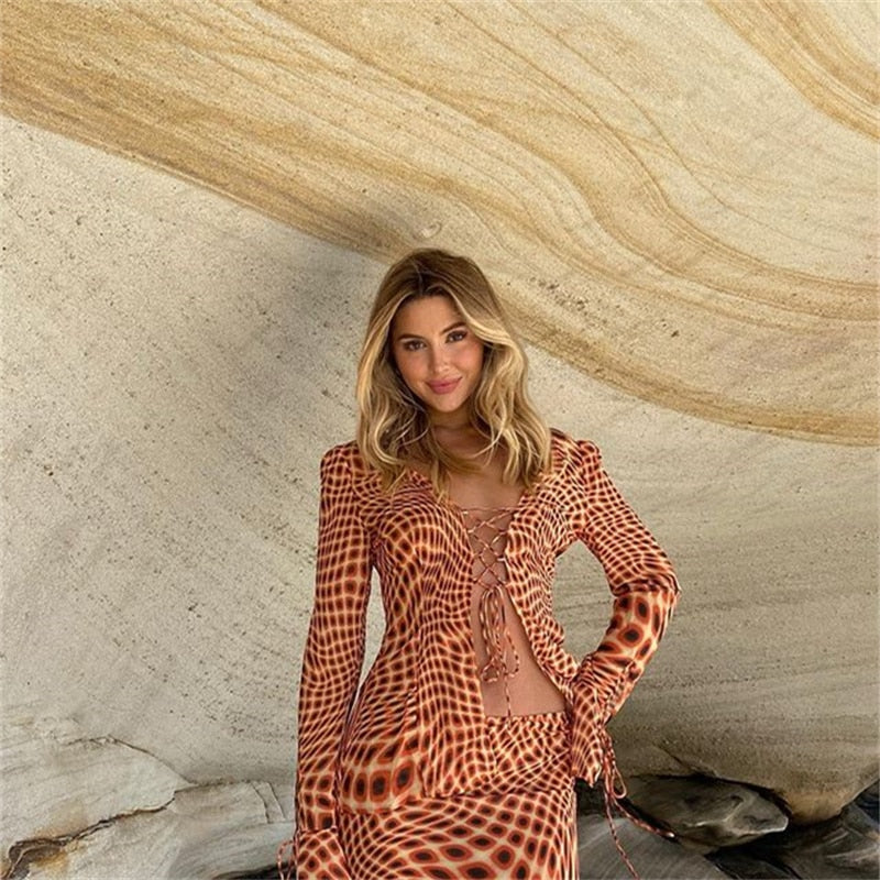 Auburn Mesh Two Piece Set