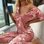 Satin Silk Floral Pajama Set