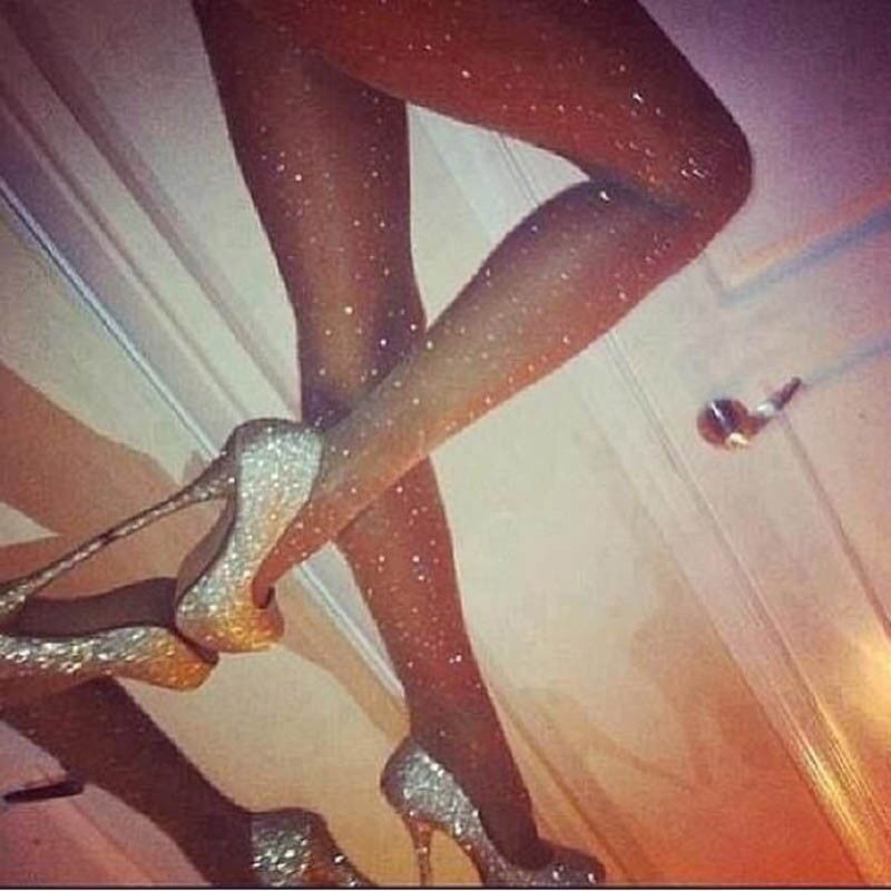 Shiny Rhinestone Glitter Tights