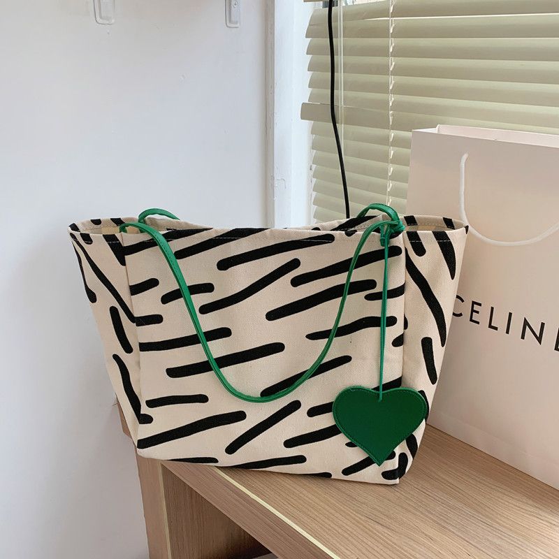 Zebra Stripes Canvas Large Tote Bag