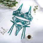 Embroidery Underwear Transparent Set