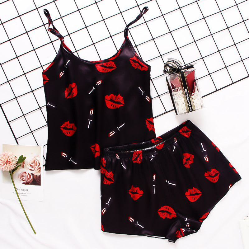 Silk Satin Floral Pajama Set