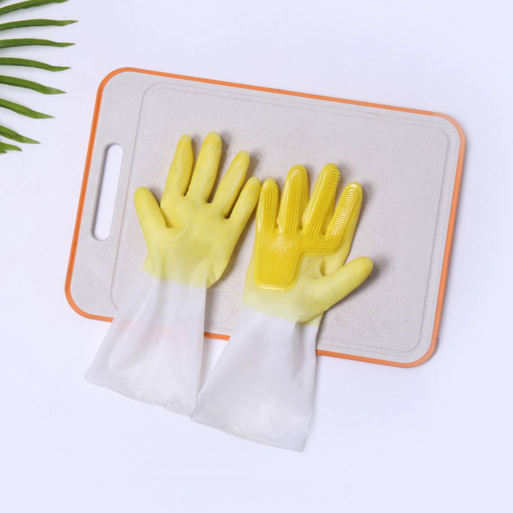 Cleaning  Silicone Glove with Scrubber