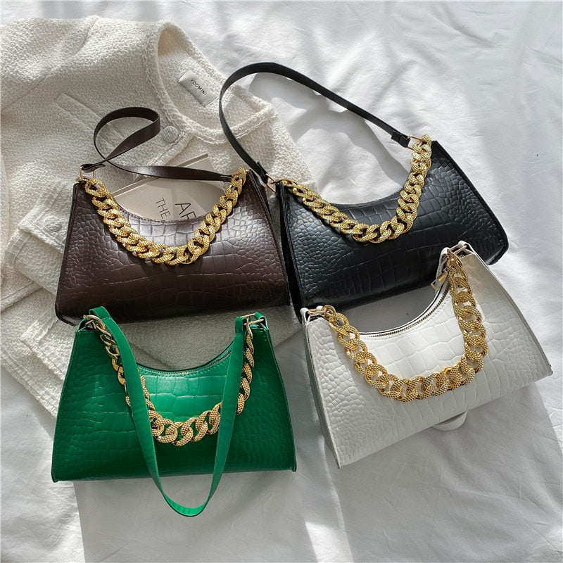 Crocodile PU Leather Shoulder Bag