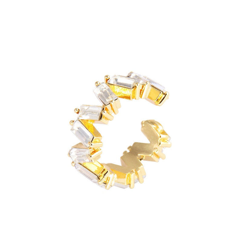 Pearl Ear Cuff Rhinestone Earrings