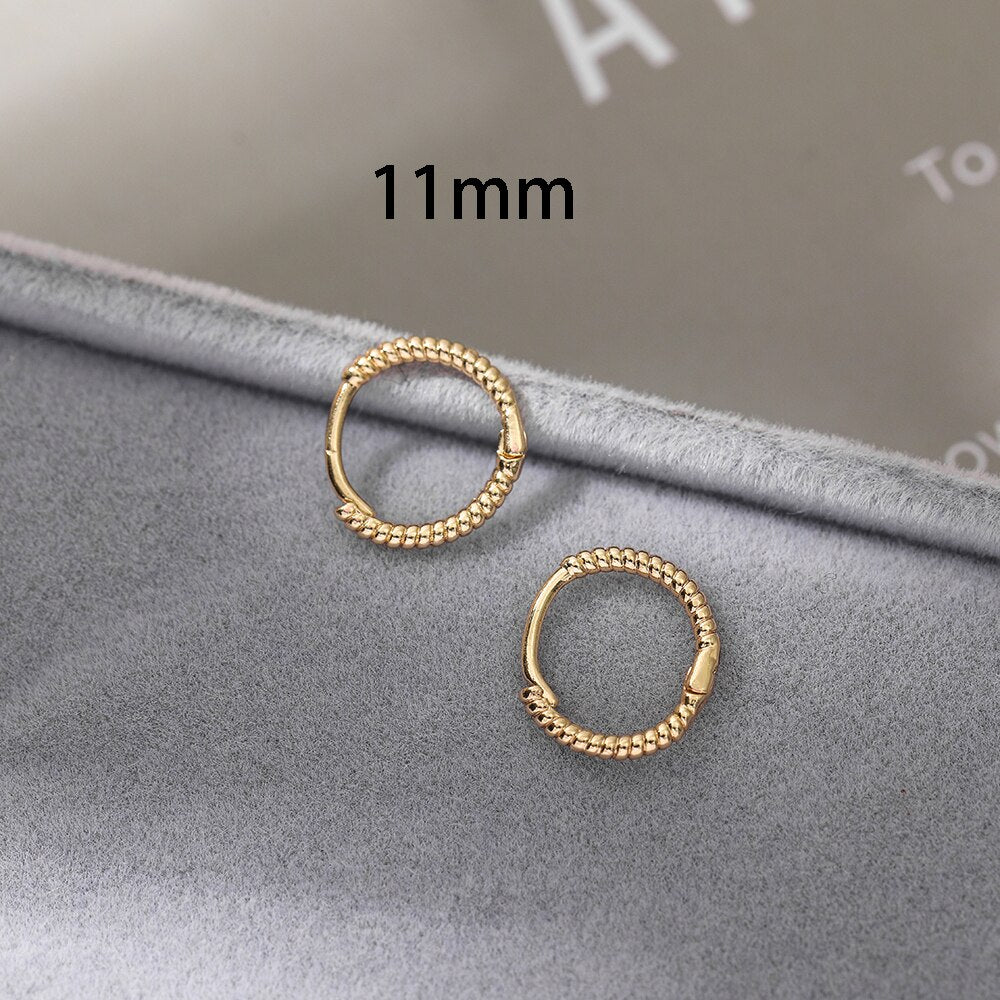 Gold Link Chain Hoops Earrings
