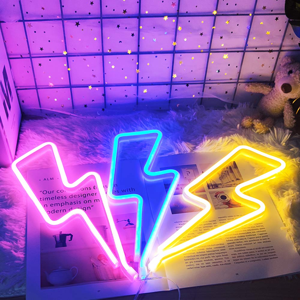 LED Home Neon Lightning Shaped Sign Neon