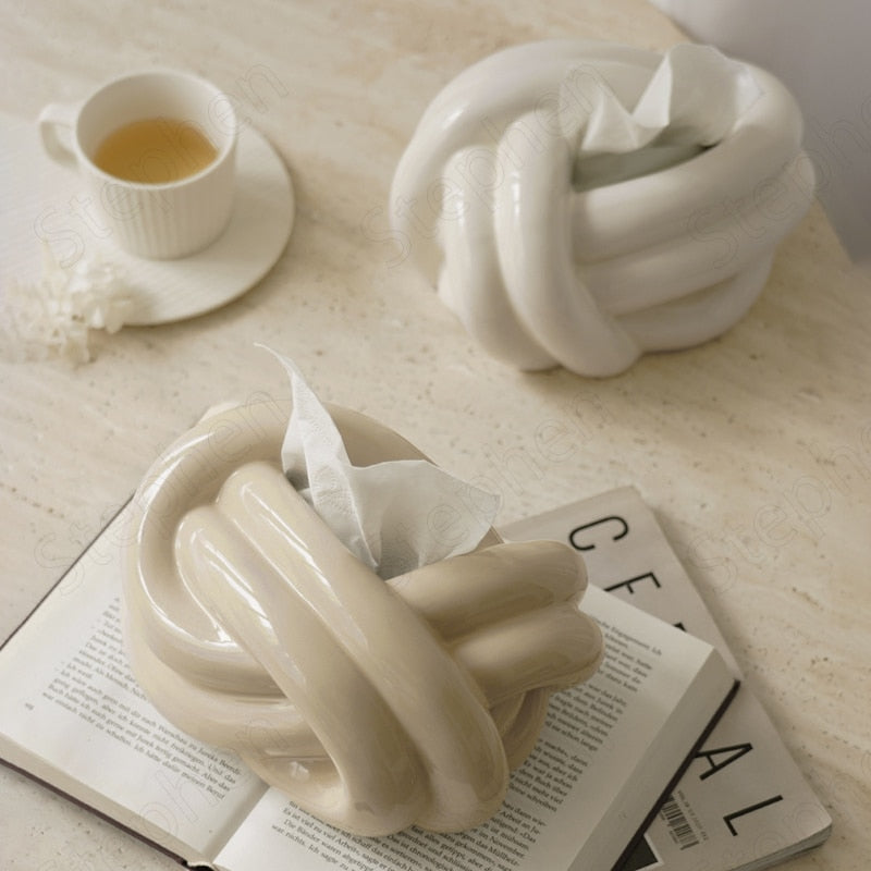 Knot Ceramic Tissue Box