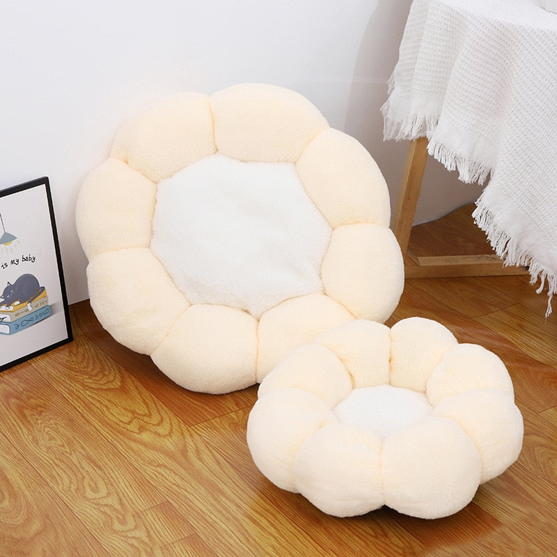 Rabbit Fur Flower Pet Bed
