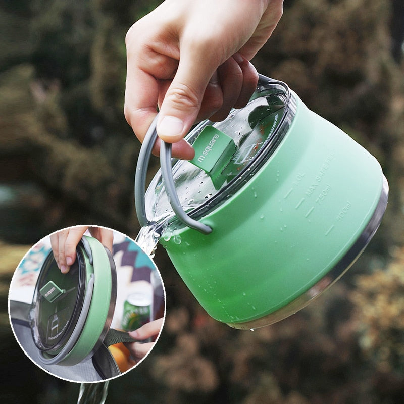 Portable Silicone Folding Kettle Outdoor Camping Teapot