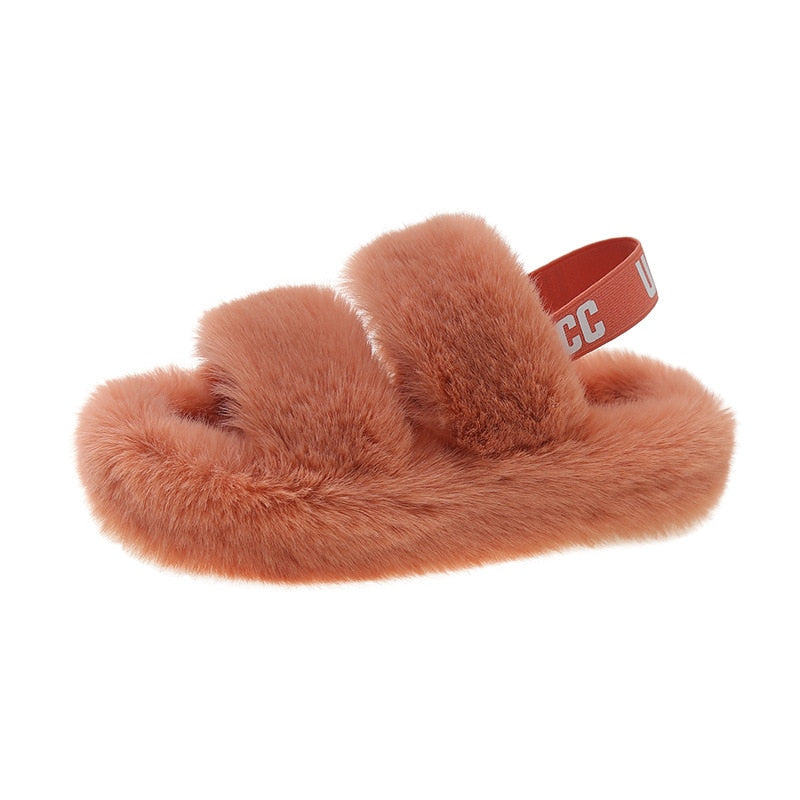 Platform Fur Slippers