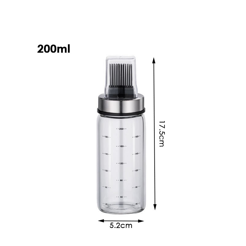 Glass Oil Bottle with Silicone Brush
