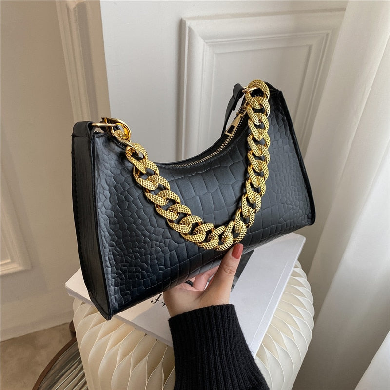 Crocodile PU Leather Shoulder Bag