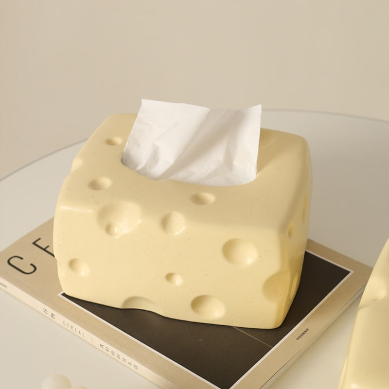 Ceramic Cheese Shape Tissue Box