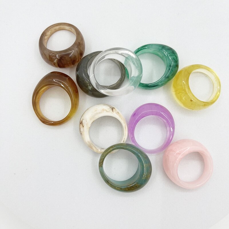 Transparent Resin Geometric Ring