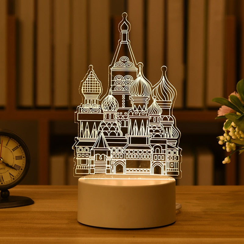 Christmas 3D Acrylic Night Light