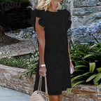 Mini Dress  Casual Solid Color