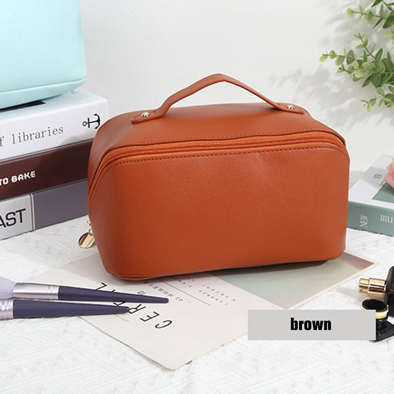 Makeup Bag Leather Cosmetic Bag