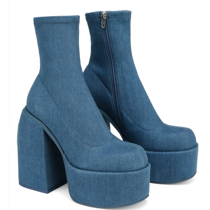 Ankle Boots Platform High Heel Boots