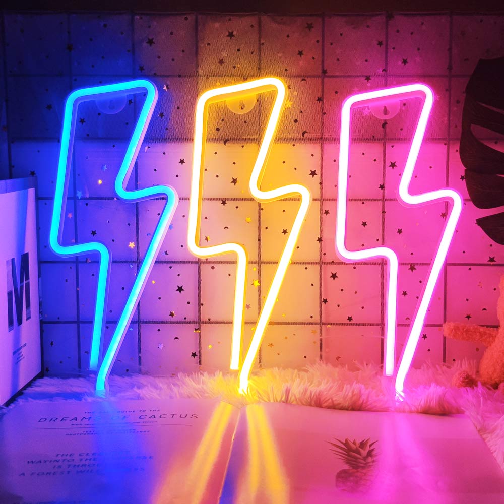 LED Home Neon Lightning Shaped Sign Neon