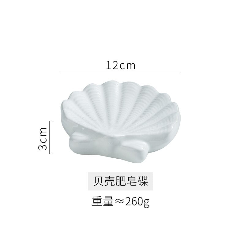 Ceramic Starfish Shell Bathroom Storage Set