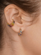Pearl Ear Cuff Rhinestone Earrings