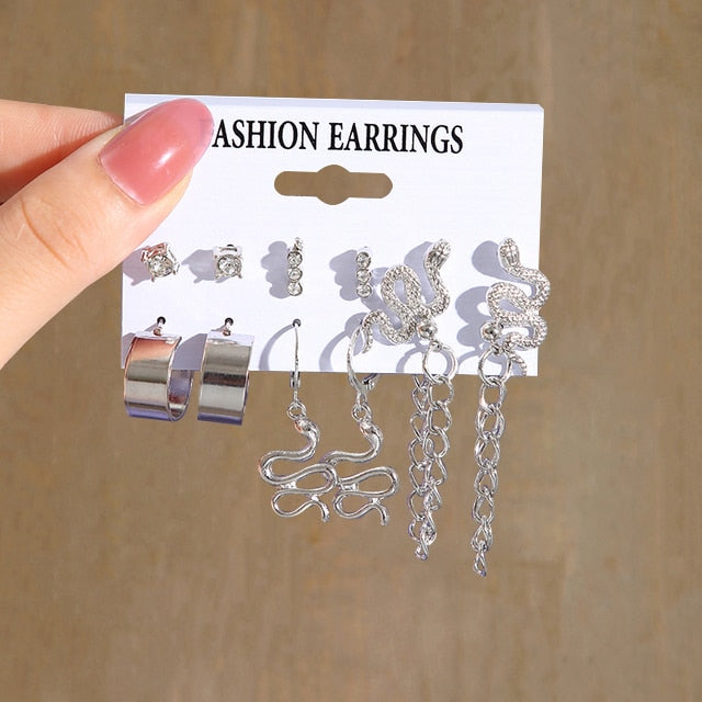 Gold Pearl Hoop Earrings Set