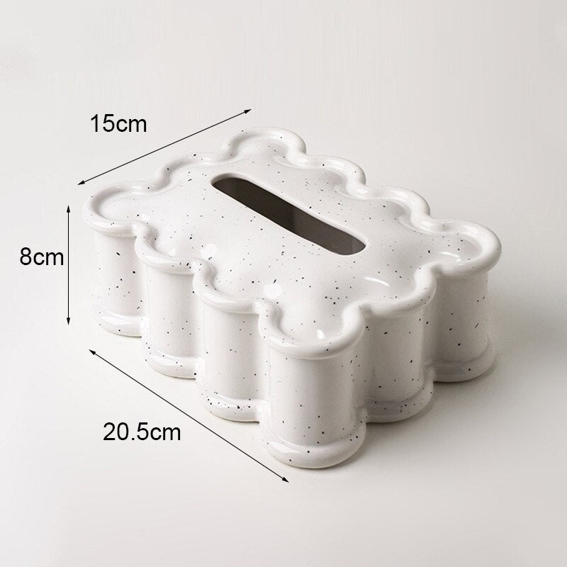 Silver Tissue Box Ceramic