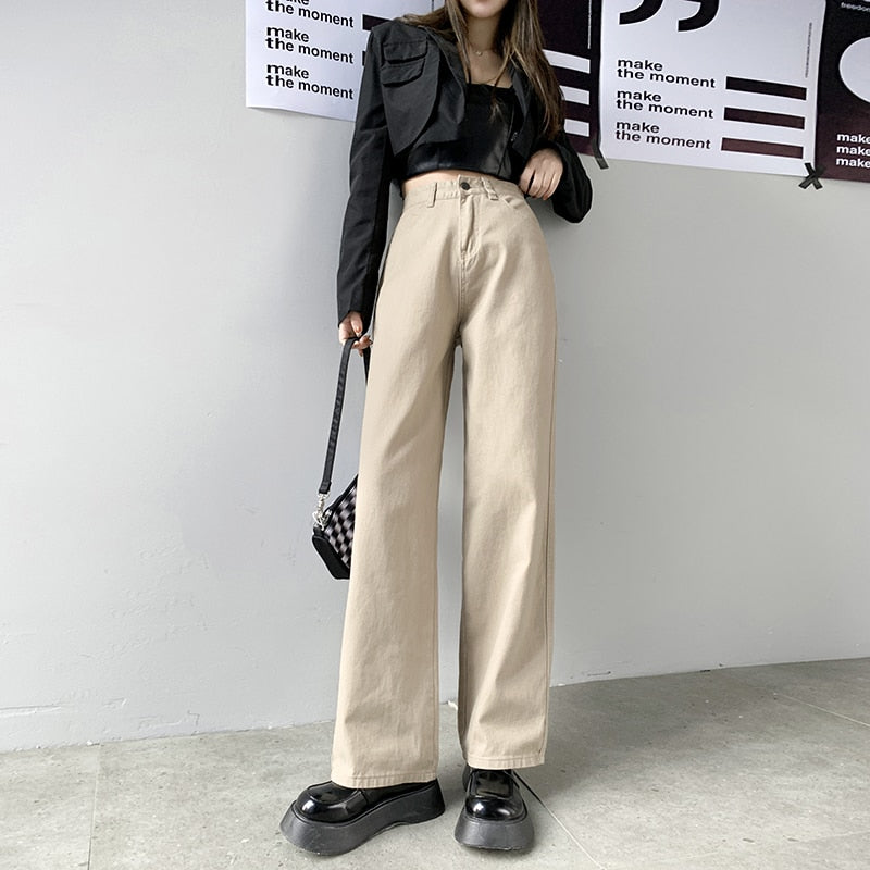 Straight Leg Jeans Denim Pants
