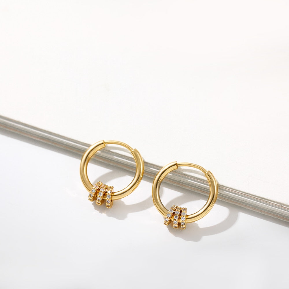 Minimalist Geometric Twist Hoop Earrings