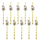 10Pcs/pack Christmas Disposable Paper Traws