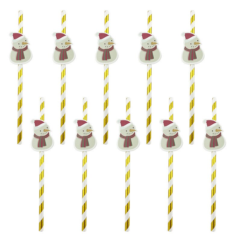 10Pcs/pack Christmas Disposable Paper Traws