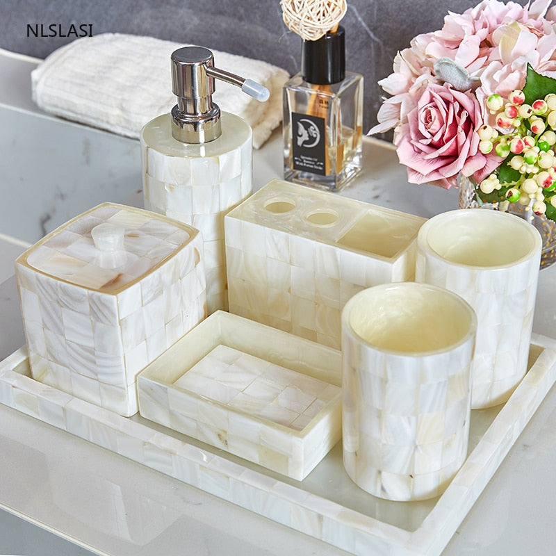 Shell Resin Bathroom Set