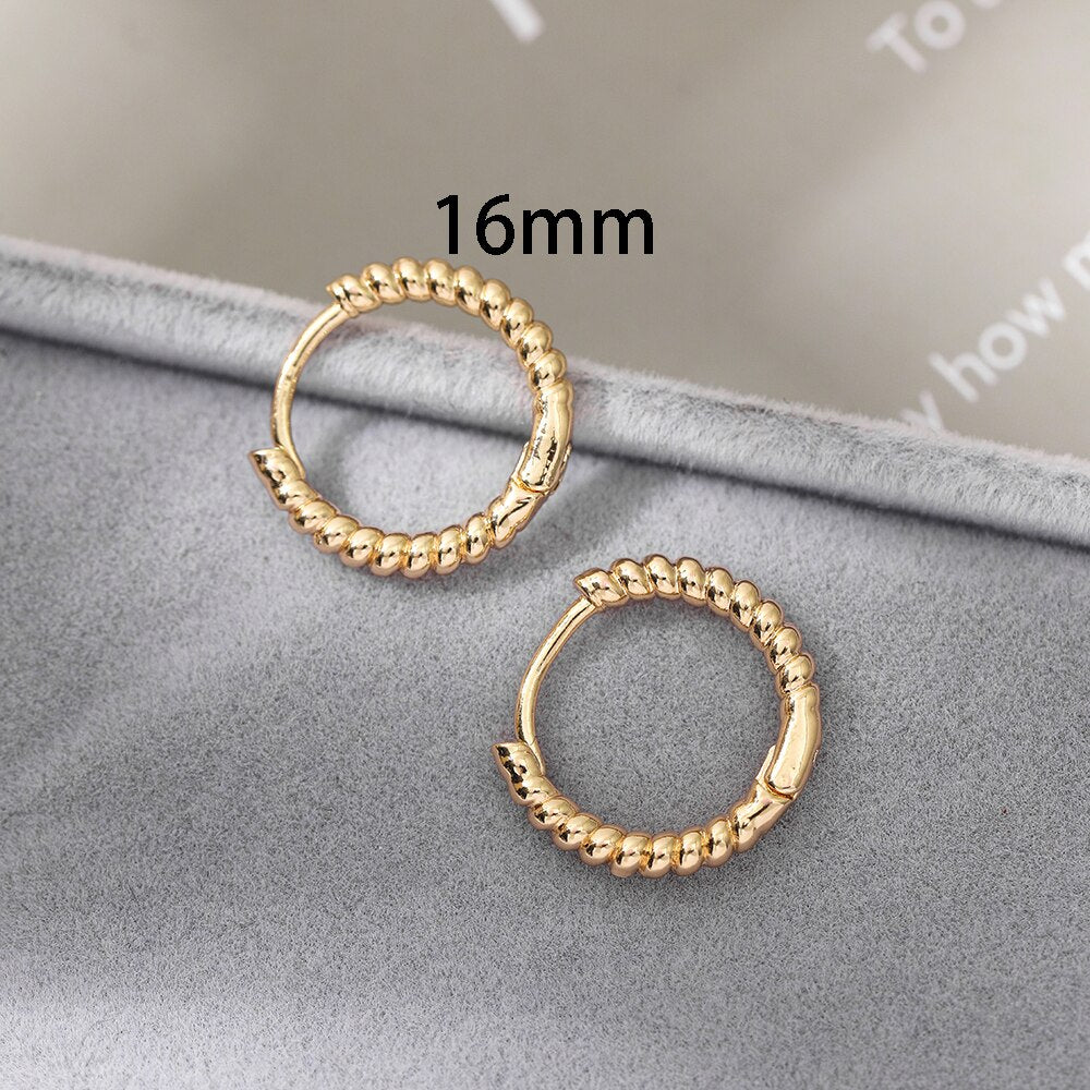 Gold Link Chain Hoops Earrings