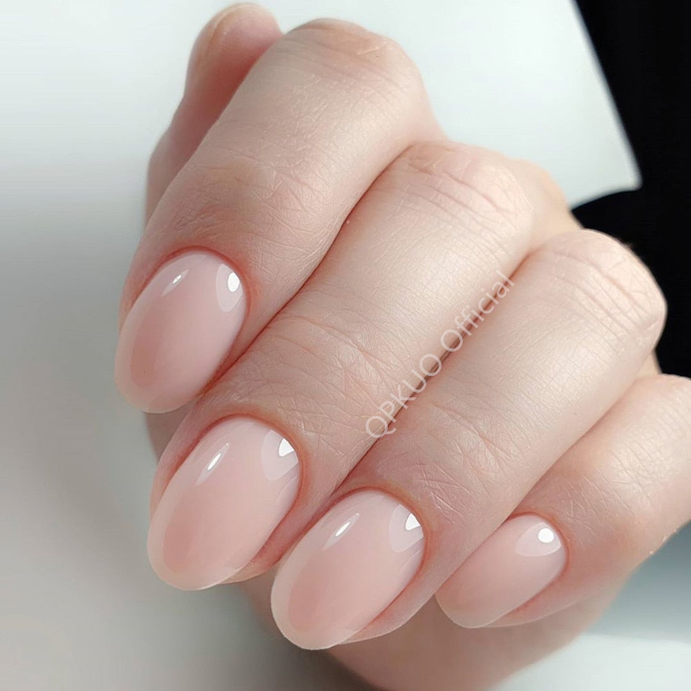 24Pcs Nude Pink Short Press On Nails