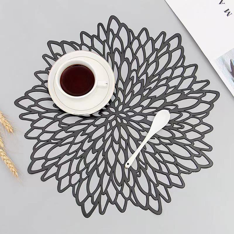 6/4pcs Octagonal Placemat Gold