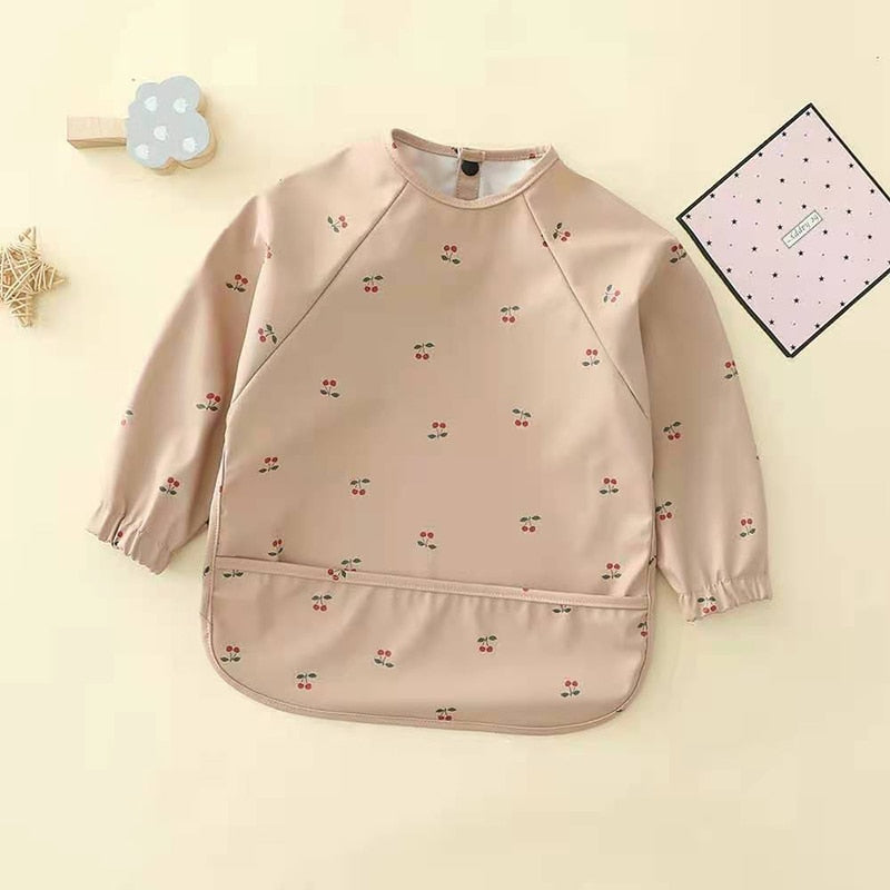 Cartoon Print Bibs Long Sleeve Bear