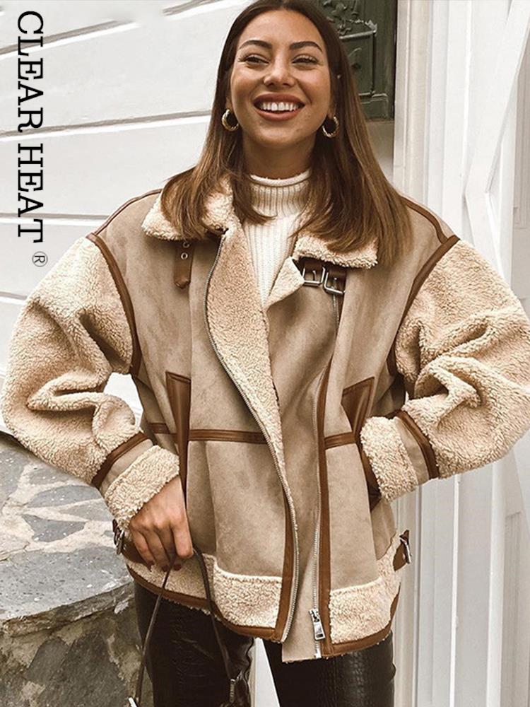 Fur Faux Leather Lamb Jacket