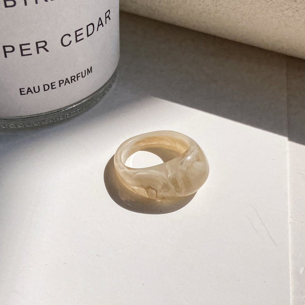 Transparent Resin Geometric Ring